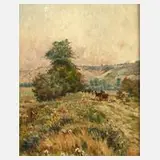 Mario Carl-Rosa, Sommertag auf dem Land, Öl auf Holztafel