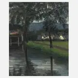 Hirt, Am Mühlgraben, Öl auf Leinwand