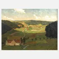 Willy Schaller, "Fränkische Landschaft bei Nürnberg", Öl auf Leinwand