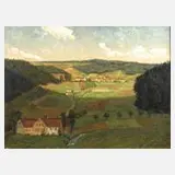Willy Schaller, "Fränkische Landschaft bei Nürnberg", Öl auf Leinwand