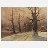 Franz Waldegg, Winterlandschaft, Öl auf Leinwand