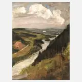 Rudolf Wimmer, Landschaftsstudie, Öl über Bleistiftvorzeichnung auf Karton