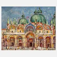 Albert Schellerer, San Marco in Venedig, Öl auf Leinwand