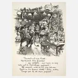 Heinrich Zille, "Maskenball", Lithographie auf Zandersbütten (Vorzugsausgabe)