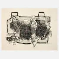Alfred Traugott Mörstedt, "Fundort", 1973, Tuschelithographie