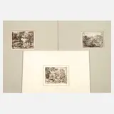 Ferdinand und Franz Kobell, Zeichnungen, Tuschefeder in Braun auf Papier