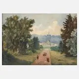 L. Ackermann, Wilhelmshöhe in Kassel, 1879, Aquarell