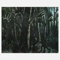 Frans Masereel, "Verwunschener Wald", Tusche auf festem Papier