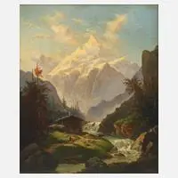 Franz Leuteritz, "Das Wiesbachhorn", 1862, Öl auf Leinwand