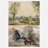 Erich Röhle, Paar Aquarelle, Aquarelle über Blei auf Papier
