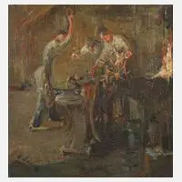 Margarete Macholz, Fabrikarbeiter, 1920, Öl auf Malplatte