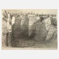 Gerald Müller-Simon, »Leipzig Bertramstraße«, Lithographie auf kräftigem Papier