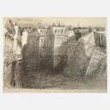 Gerald Müller-Simon, »Leipzig Bertramstraße«, Lithographie auf kräftigem Papier