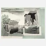 Peter Sylvester, "Felsformation", Farbaquatinta auf leichtem Karton
