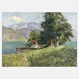 Erich Martin Müller, "Sommertag am Attersee", Öl auf Leinwand