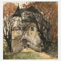 Luigi Kasimir, "Burg Wildegg", Farbradierung