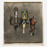 Johnny Friedlaender, Komposition, Farbaquatintaradierung
