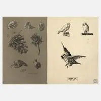 Paar Studienblätter by Friedrich Kotz, Tuschefeder, offered Aug 2025