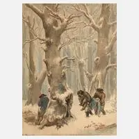 Begräbnis im Wald by Gustav Süs, Mischtechnik, offered Aug 2025