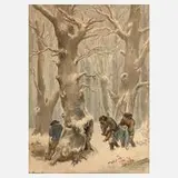 Gustav Süs, Begräbnis im Wald, Mischtechnik