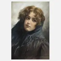 E. Trevisan, Bildnis einer jungen Frau, Pastell