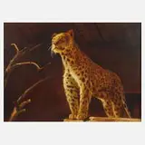 Manfred Leibl, Gepard, 1982, Öl auf Leinwand und Platte
