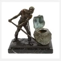 Paul Kowalczewski, figürliches Tintenfass, Bronze