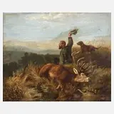 Hermann Joseph Havenith, Jagdglück, Öl auf Mahagonitafel