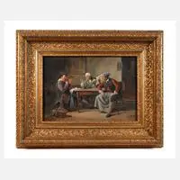 August Knoop, Im Wirtshaus, Öl auf Malkarton