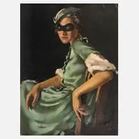 Linder Sterling, Die Frau mit der Maske, 1935, Öl auf Leinwand