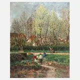 Alfred Hazledine, Frühling vor der Stadt, 1937, Öl auf Leinwand