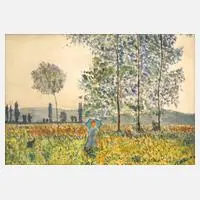 Carl Nys, Sommerlandschaft, Aquarell auf Papier