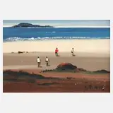 Sílvio Pinto, Am Strand, Öl auf Platte