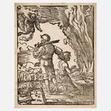 Albrecht Altdorfer, "Das Opfer Abrahams", Holzschnitt auf Bütten