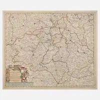 Justus Danckerts, Karte Mitteldeutschland, Kupferstich