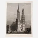 F. M. Kolb, Entwurf zur Frauenkirche in München, Stahlstich