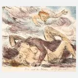 Lovis Corinth, "Io mit der Wolke", Farblithographie auf schwachem Bütten