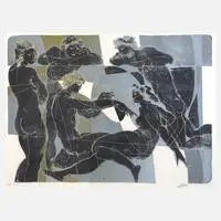 Hans Erni, "Lehrstunde", Farblithographie