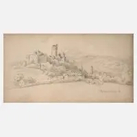 Hugo Mühlig, Blick auf Pappenheim, Bleistift auf Papier