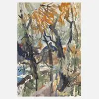 Julius Bretz, Drachenfels bei Bonn, 1939, Mischtechnik