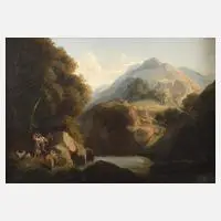 Woldemar Rau, Hirten im Gebirge, Öl auf Leinwand