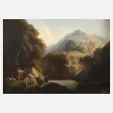 Woldemar Rau, Hirten im Gebirge, Öl auf Leinwand