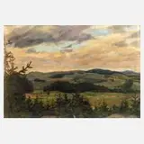 Albin Enders, Frühherbst im Vogtland, 1924, Öl auf Pappe