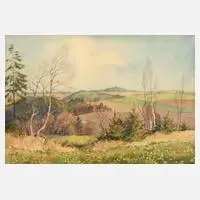 Siegfried Hauffe, Blick zum Kuhberg, Aquarell