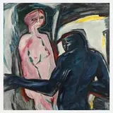 Jürgen Adler, "Paar II", 1989, Öl auf Hartfaserplatte
