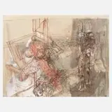 Rolf Münzner, "Die Hinrichtung", Mischtechnik