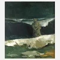 Lutz Friedel, "Gewitter am Meer", Öl auf Leinwand