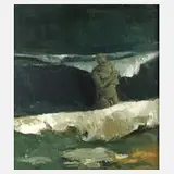 Lutz Friedel, "Gewitter am Meer", Öl auf Leinwand