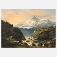 L. Haag, Hochgebirgslandschaft, Öl auf Leinwand