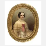 George Jabin, Mädchenportrait, Öl auf Leinwand